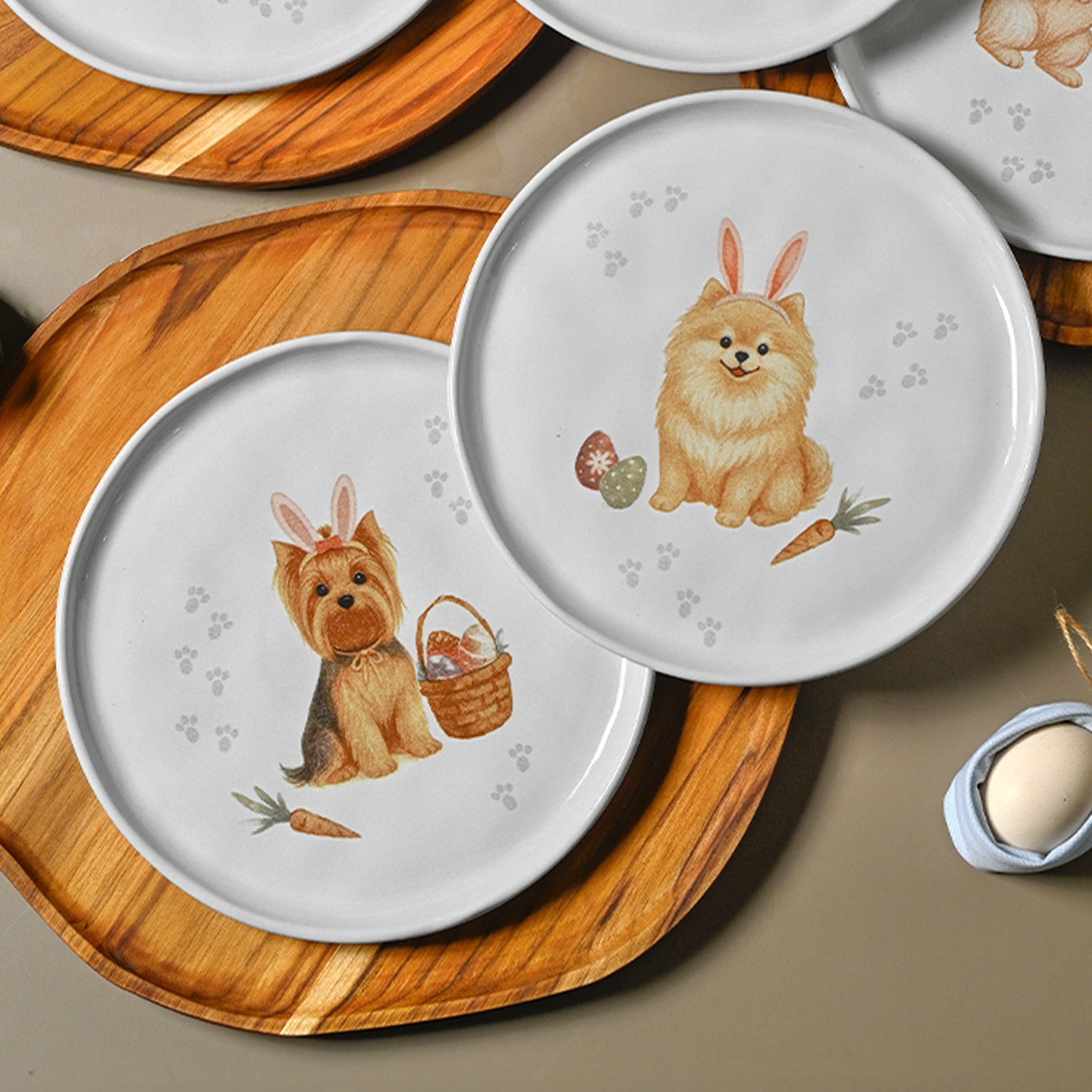 PRÉ-VENDA: Jogo 6 Pratos Sobremesa Stoneware Doguinhos Bio 21,5cm Porto Brasil