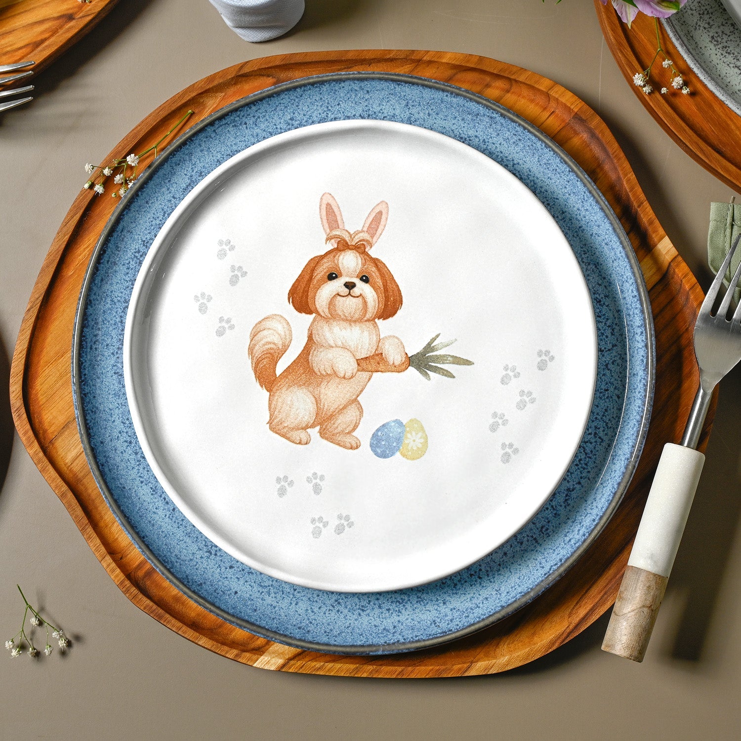 PRÉ-VENDA: Jogo 6 Pratos Sobremesa Stoneware Doguinhos Bio 21,5cm Porto Brasil