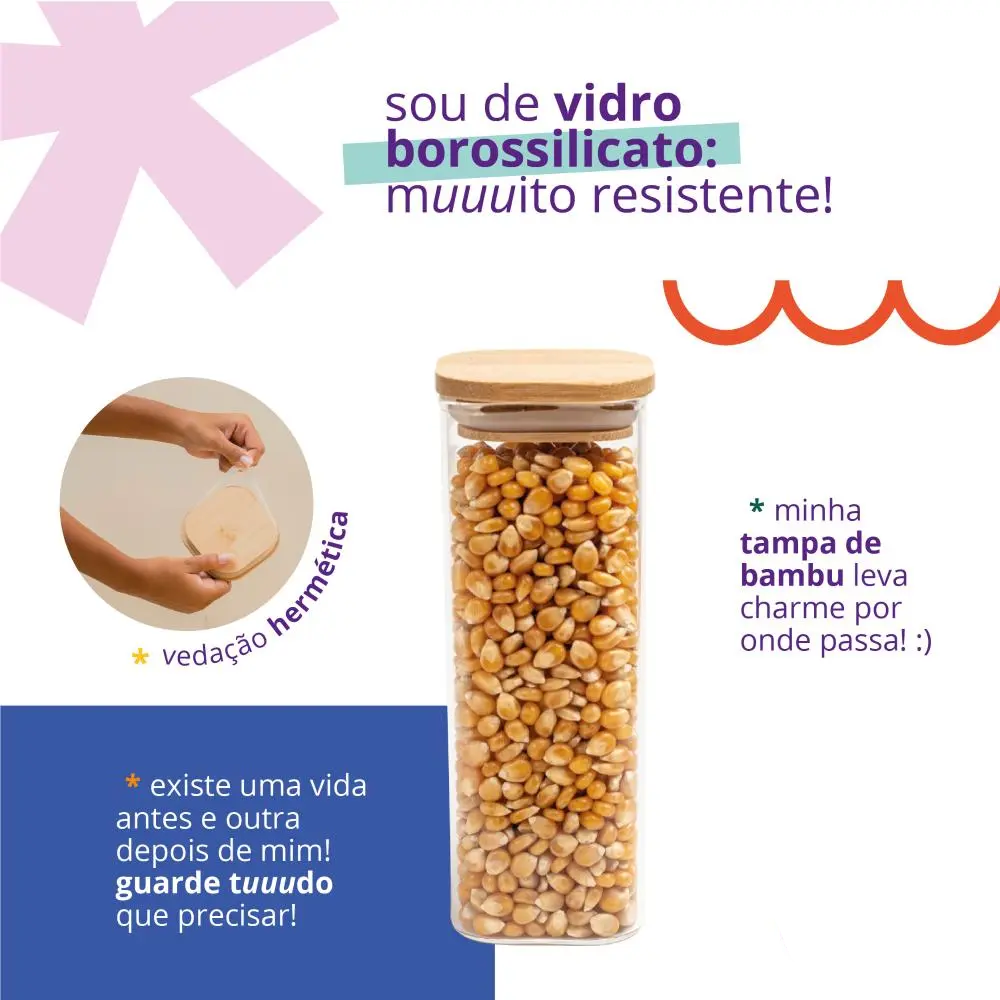 Kit 11 Potes Herméticos - Vidro Borossilicato