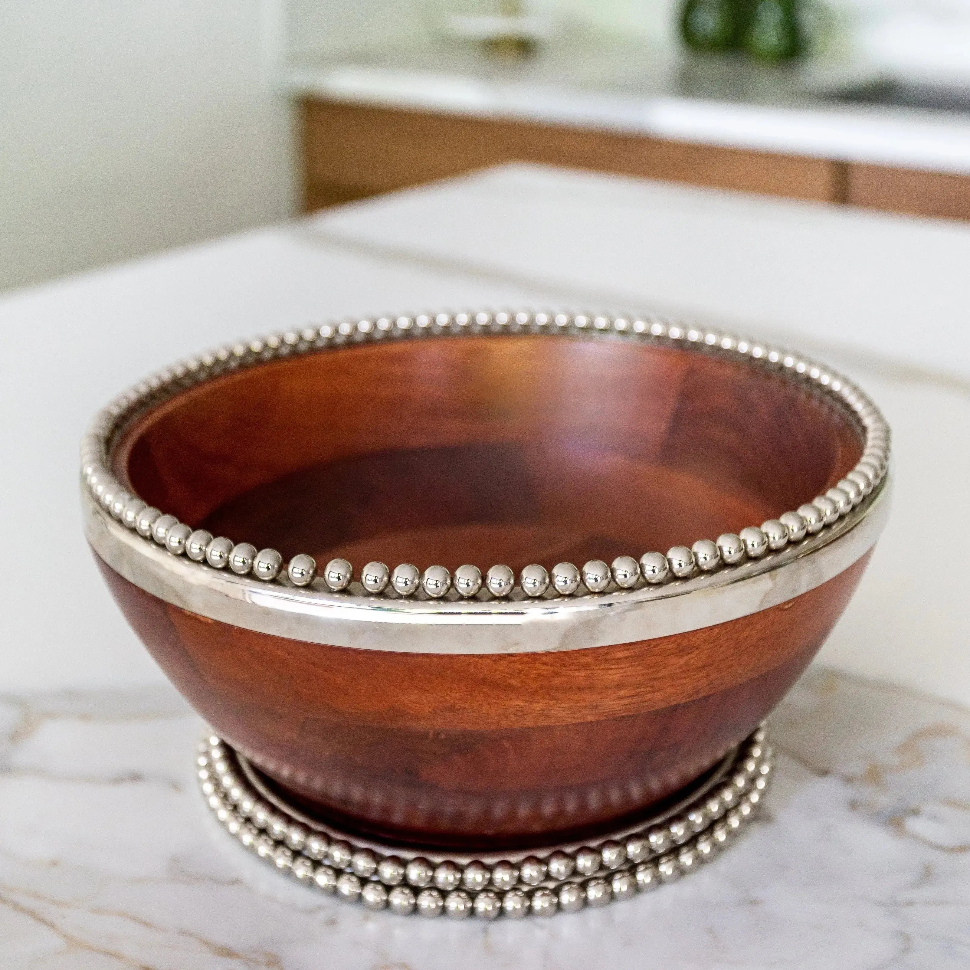 Bowl de Madeira Bolinhas Object Bahali 26cm