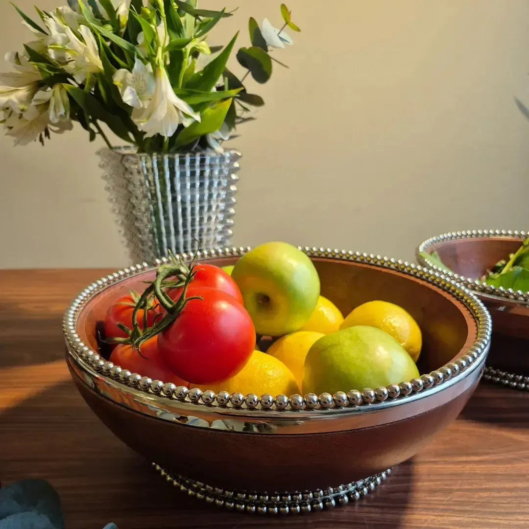 Bowl de Madeira Bolinhas Object Bahali 33cm