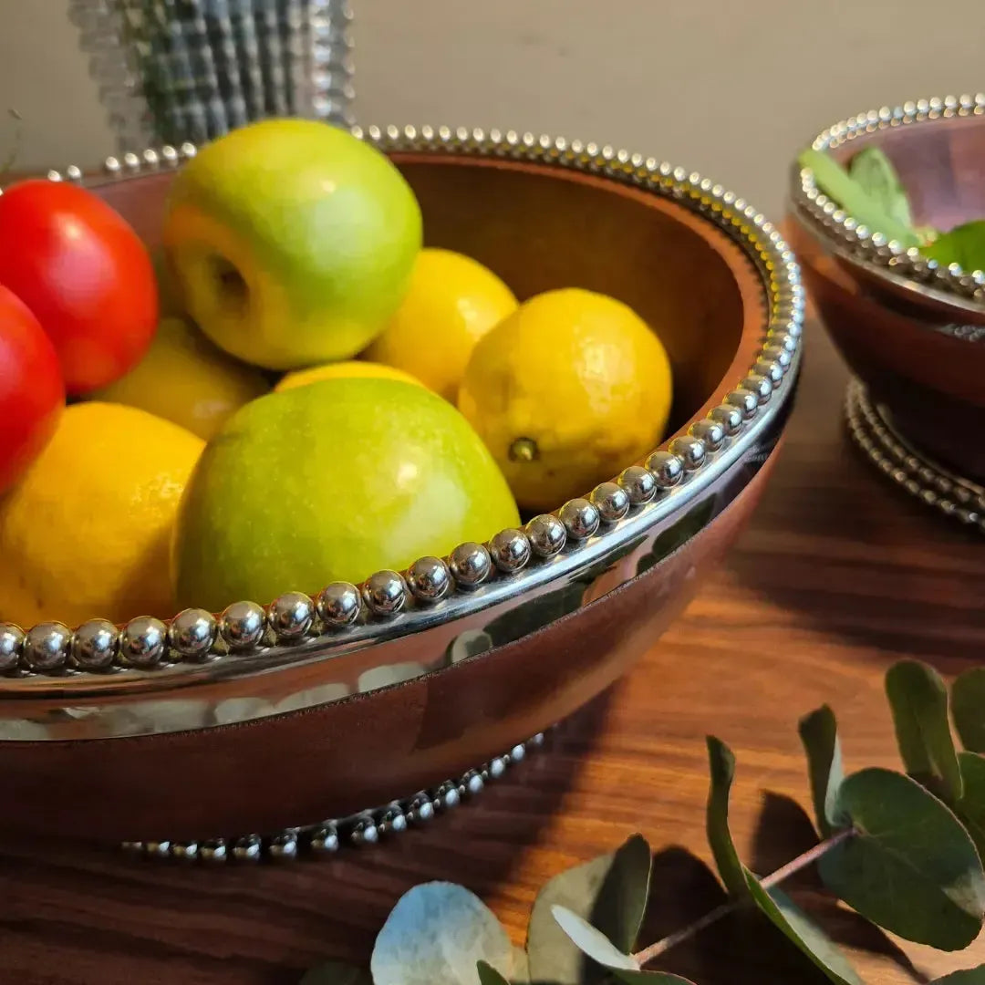 Bowl de Madeira Bolinhas Object Bahali 33cm