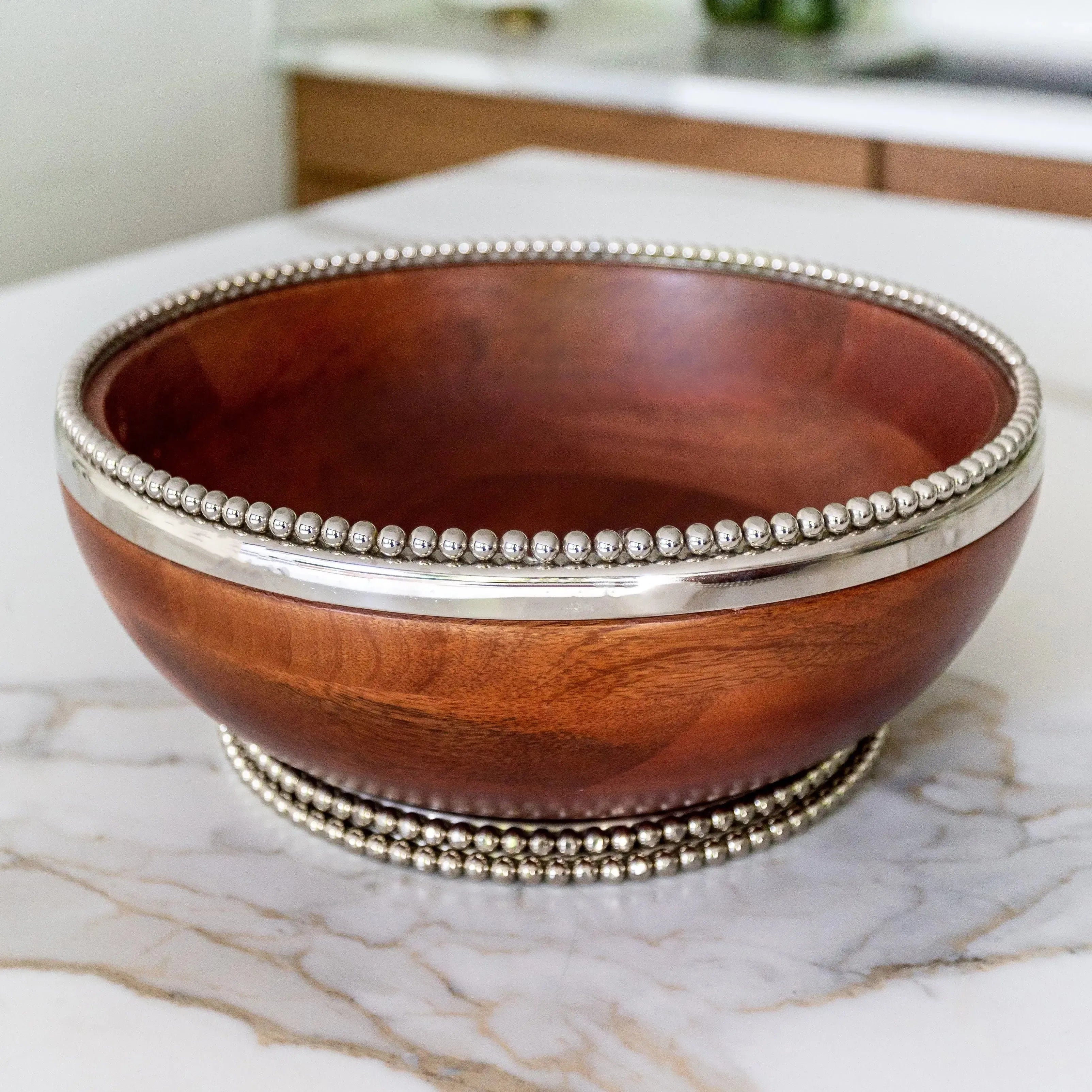 Bowl de Madeira Bolinhas Object Bahali 33cm
