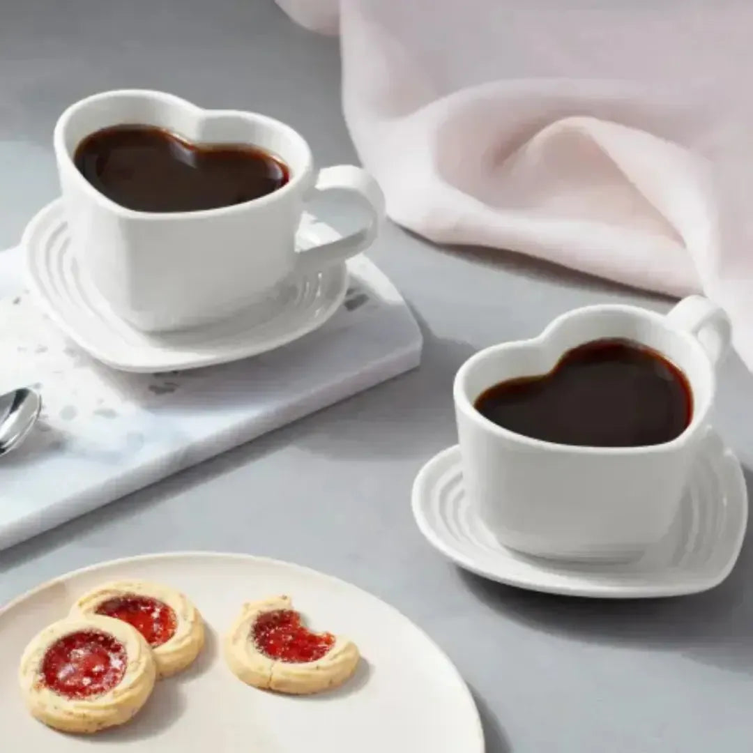Caneca Cerâmica Coração Branca 220ml Le Creuset