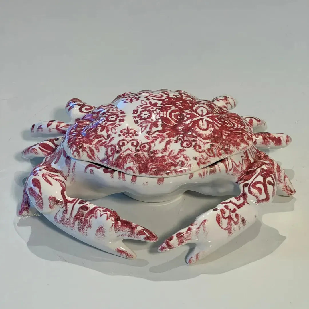 Caranguejo Cerâmica Dolce Mare Azulejo Português Vermelho 10x21cm Maison Blanche