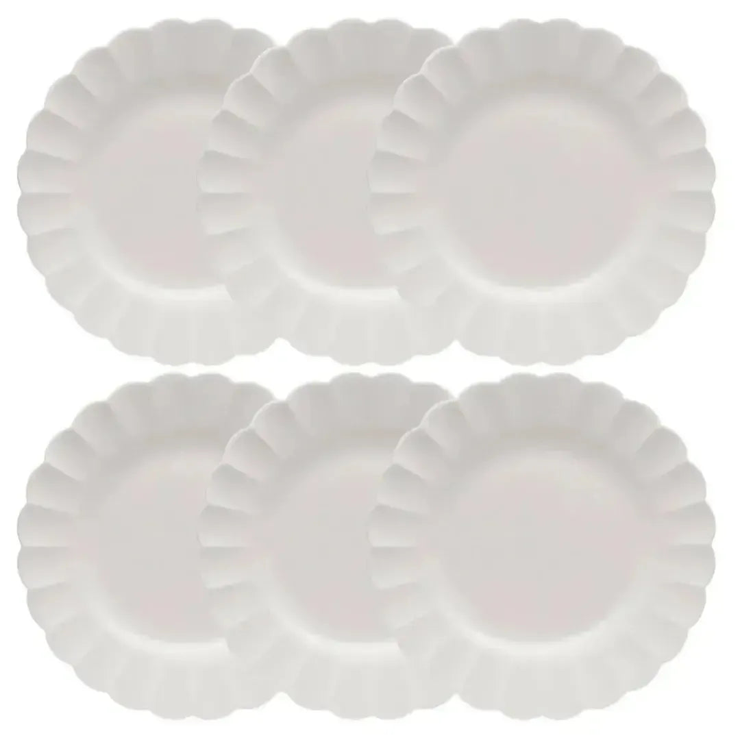 Conjunto com 6 Pratos Rasos Porcelana Flora Camélia 27,5cm Oxford