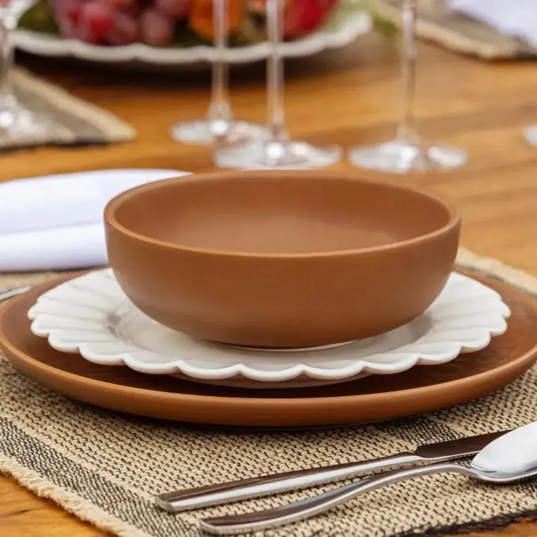 Conjunto com 6 Pratos de Sobremesa Porcelana Flora Camélia 22cm Oxford