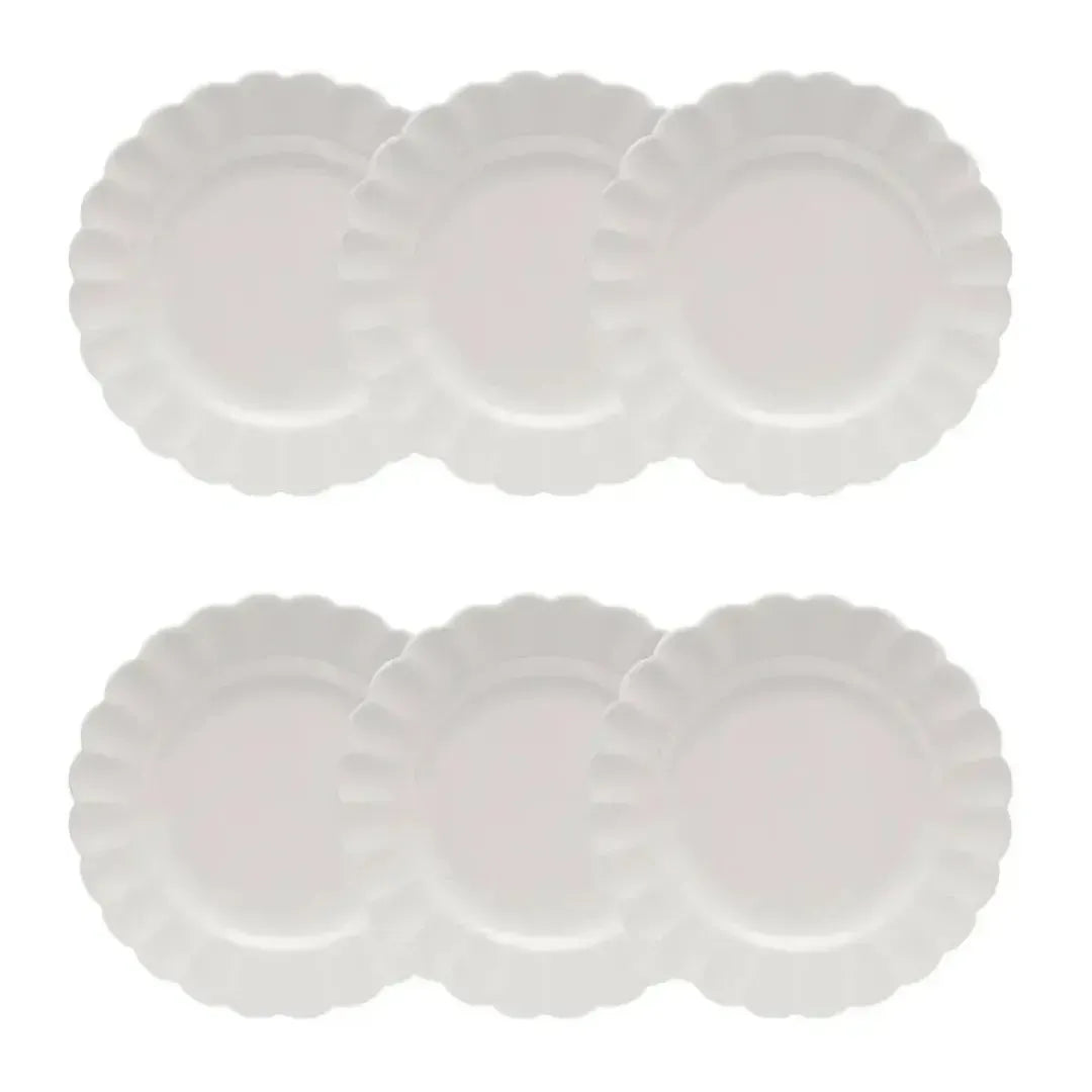 Conjunto com 6 Pratos de Sobremesa Porcelana Flora Camélia 22cm Oxford