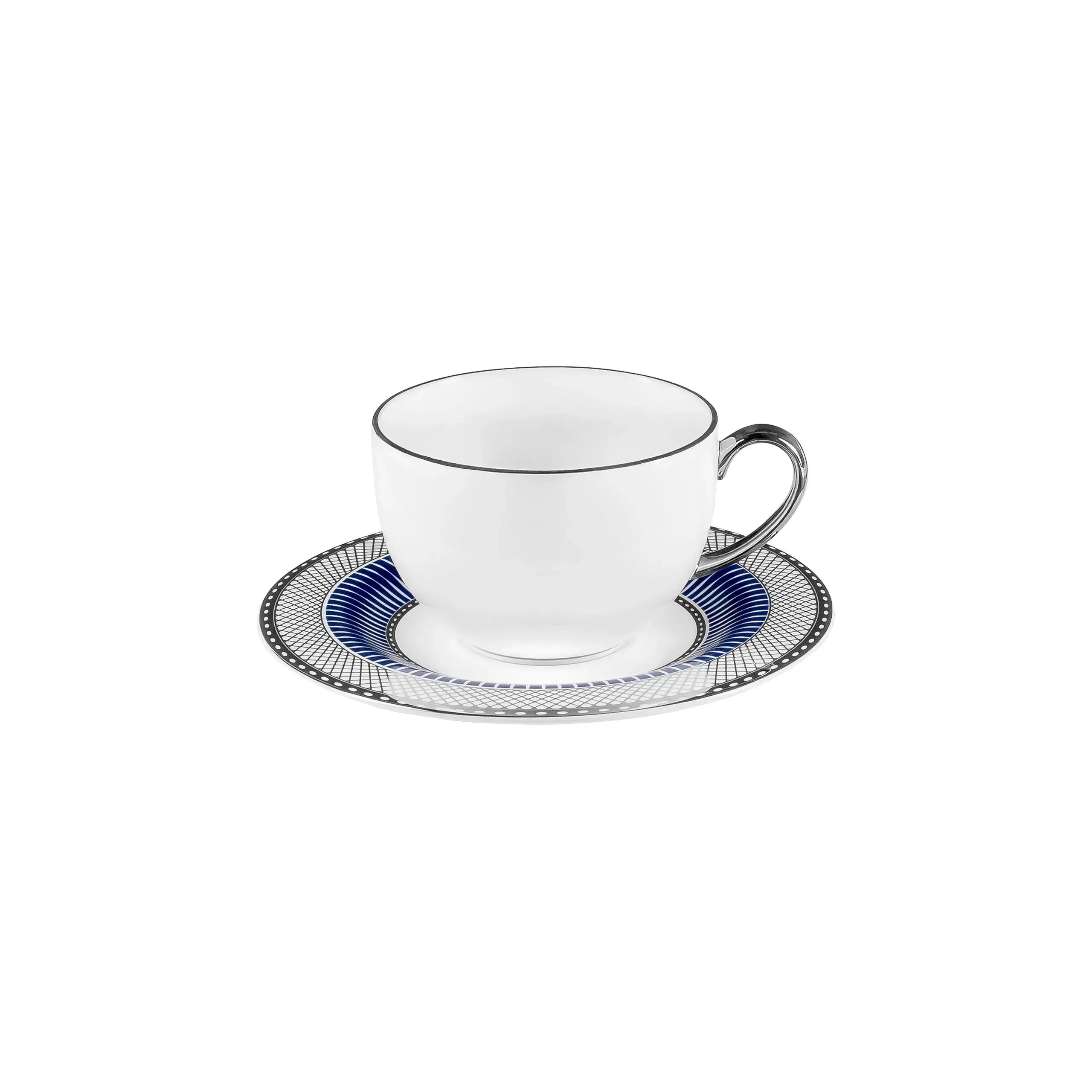 Conjunto com 6 Xícaras de Chá Porcelana Blue Star 270ml Strauss