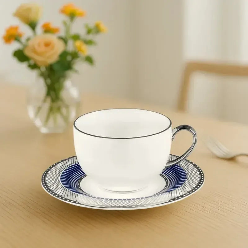 Conjunto com 6 Xícaras de Chá Porcelana Blue Star 270ml Strauss