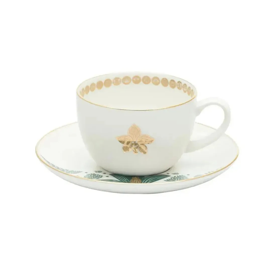 Conjunto com 6 Xícaras de Chá com Pires Porcelana Híbridos 250ml Strauss