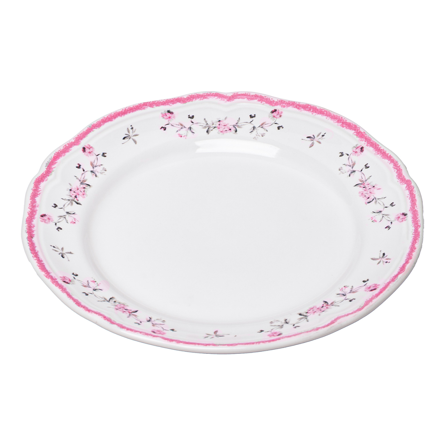 Conjunto 4 Pratos de Sobremesa Cerâmica Florescer Rosa 19,5cm