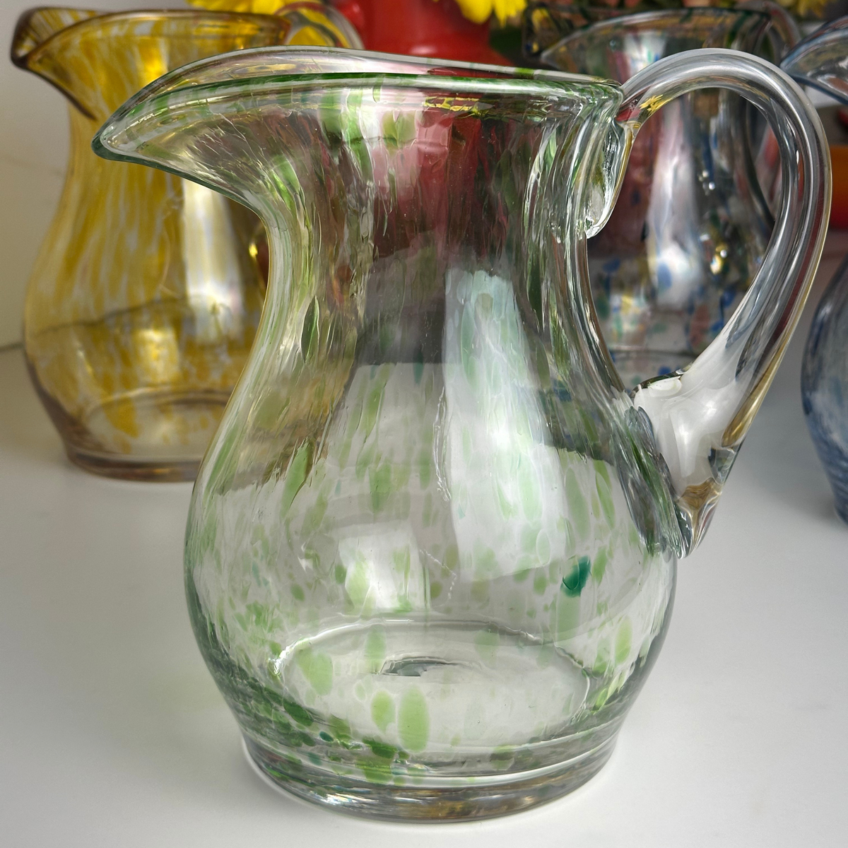 Jarra Mozart em Puro Cristal Murano Colors Torcido Verde Clara 1,7L