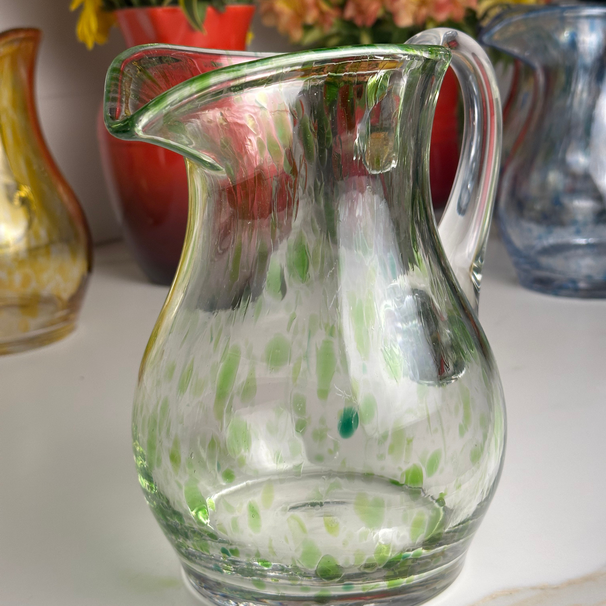 Jarra Mozart em Puro Cristal Murano Colors Torcido Verde Clara 1,7L