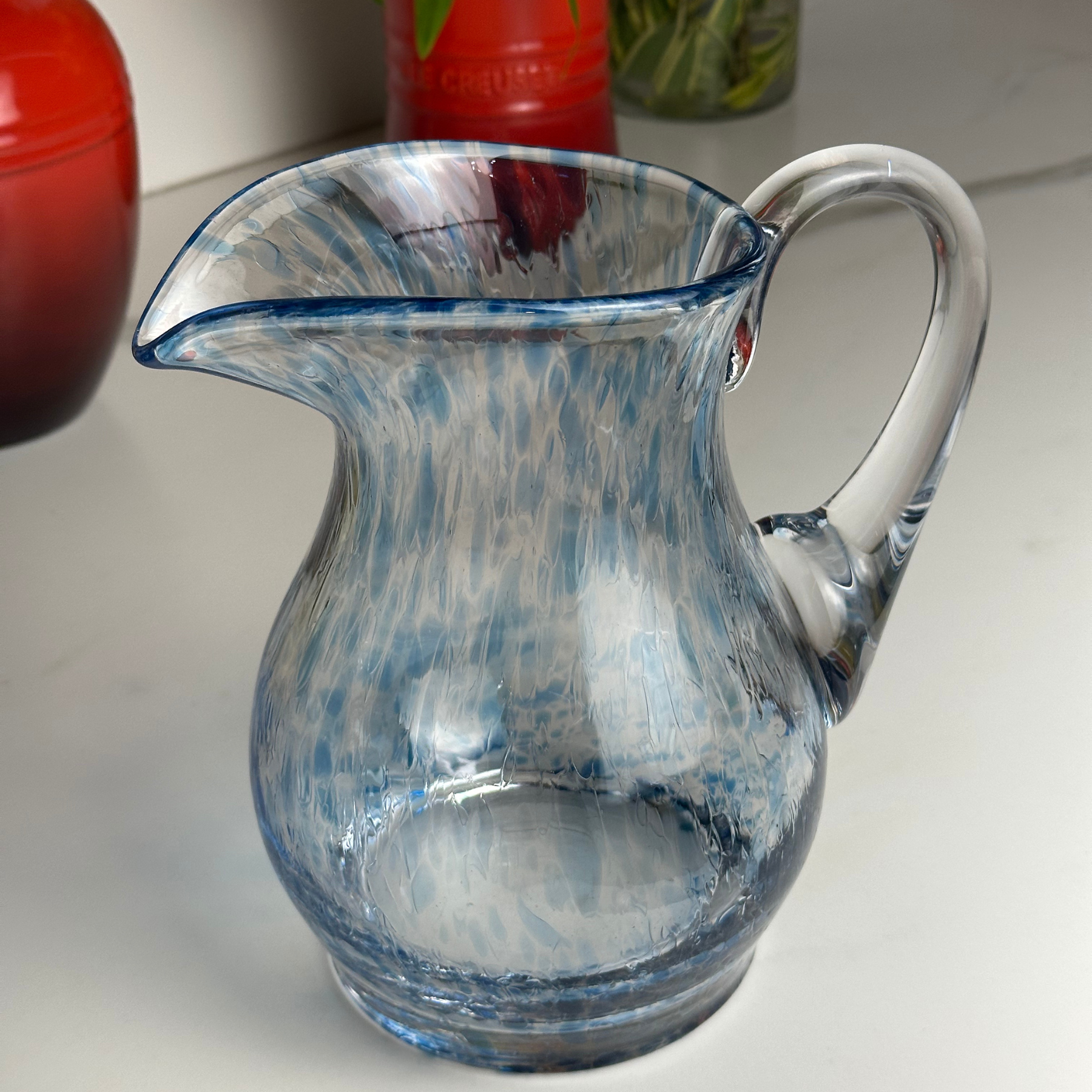 Jarra Mozart em Puro Cristal Murano Colors Torcido Azul Clara 1,7L