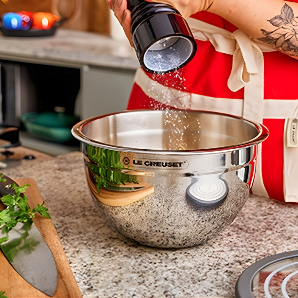 Bowl Redondo Mixing Inox Tampa Vidro 19cm Le Creuset
