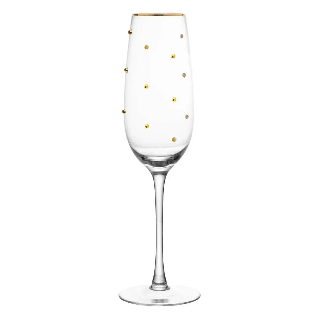 Jogo 2 Taças Champagne Vidro Dots 220ml
