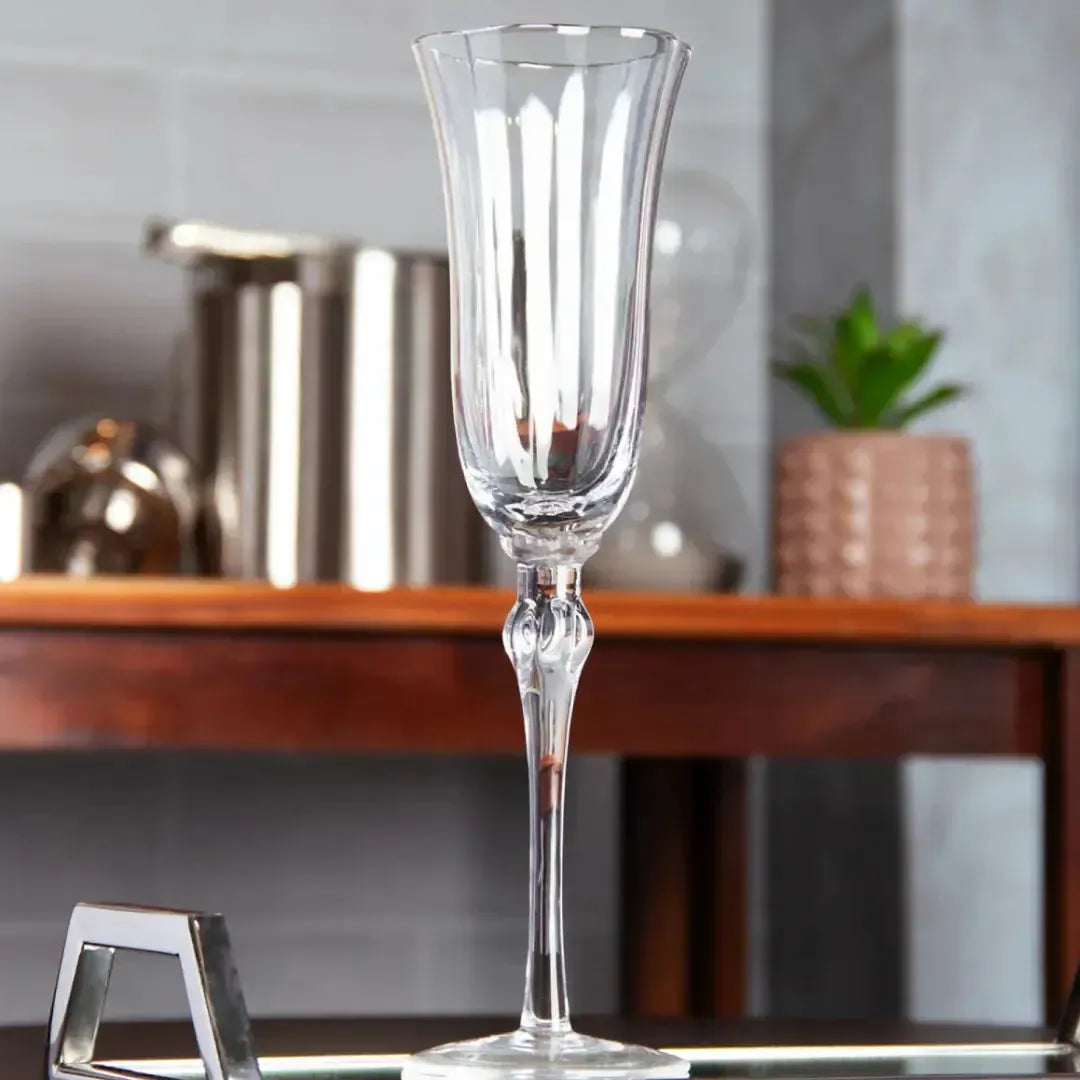 Jogo 2 Taças Champagne Vidro Lily 200ml Transparente Wolff