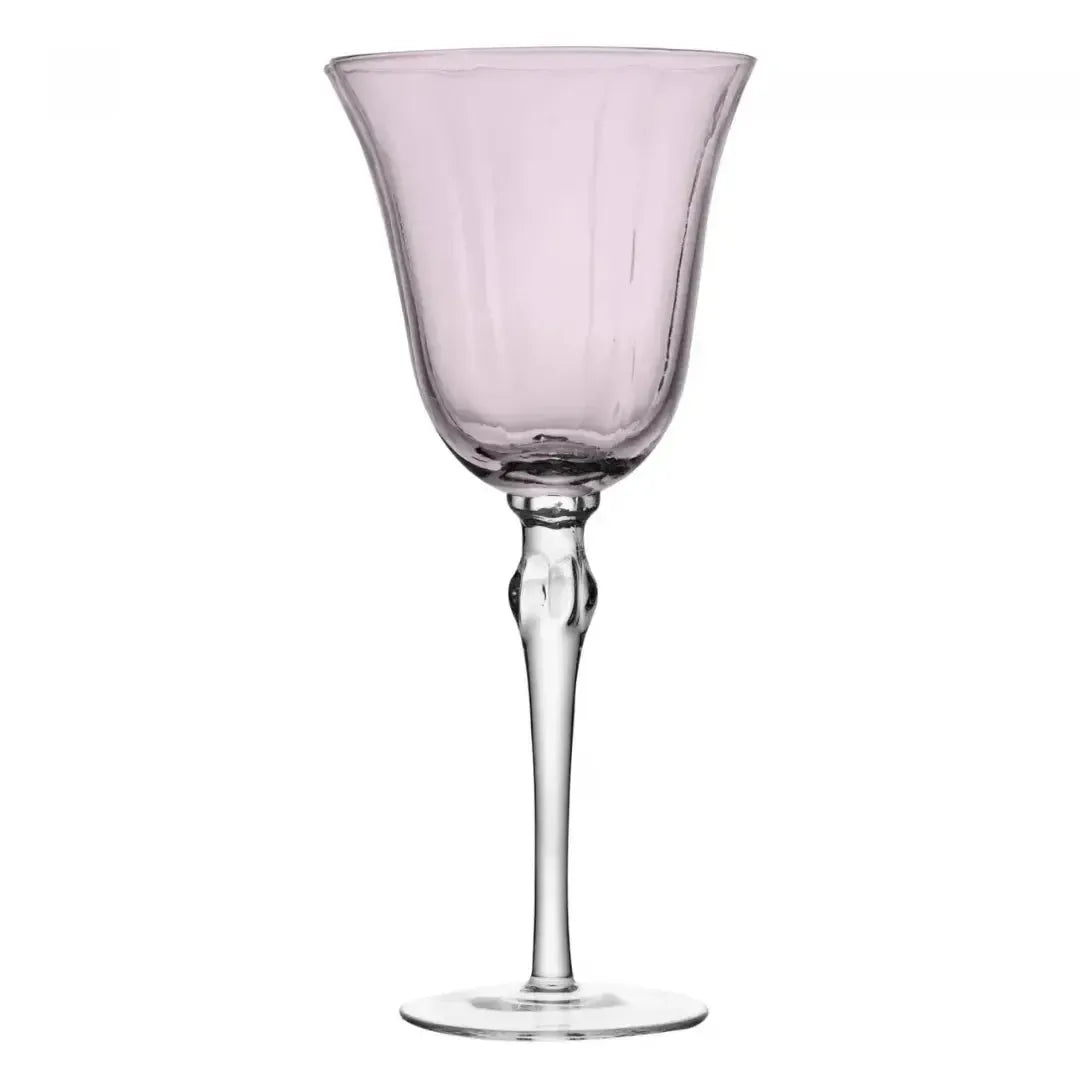 Jogo 2 Taças Champagne Vidro Lily 250ml Rosa / Cinza Wolff