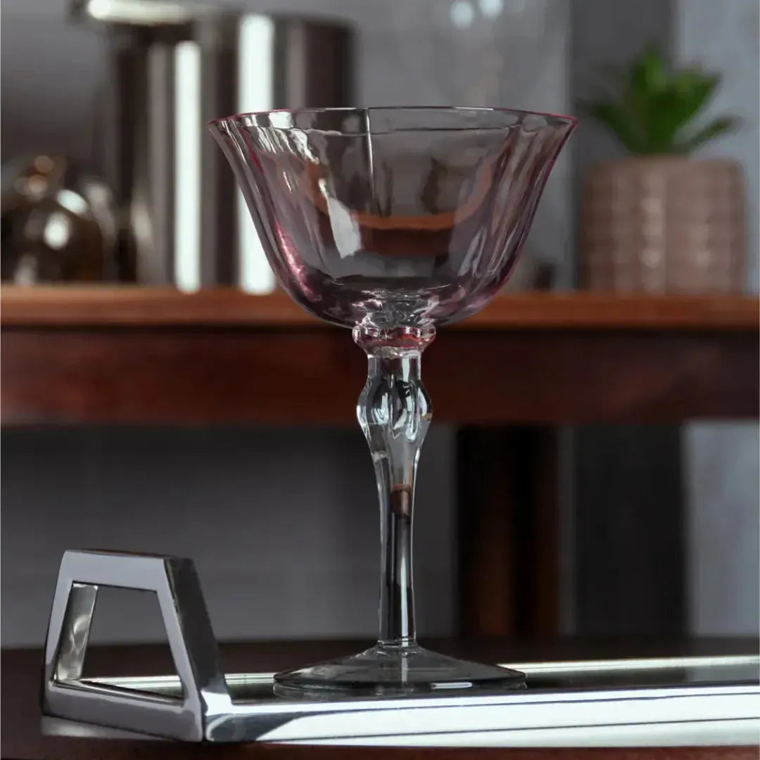 Jogo 2 Taças Vinho Vidro Lily 300ml Rosa / Cinza Wolff