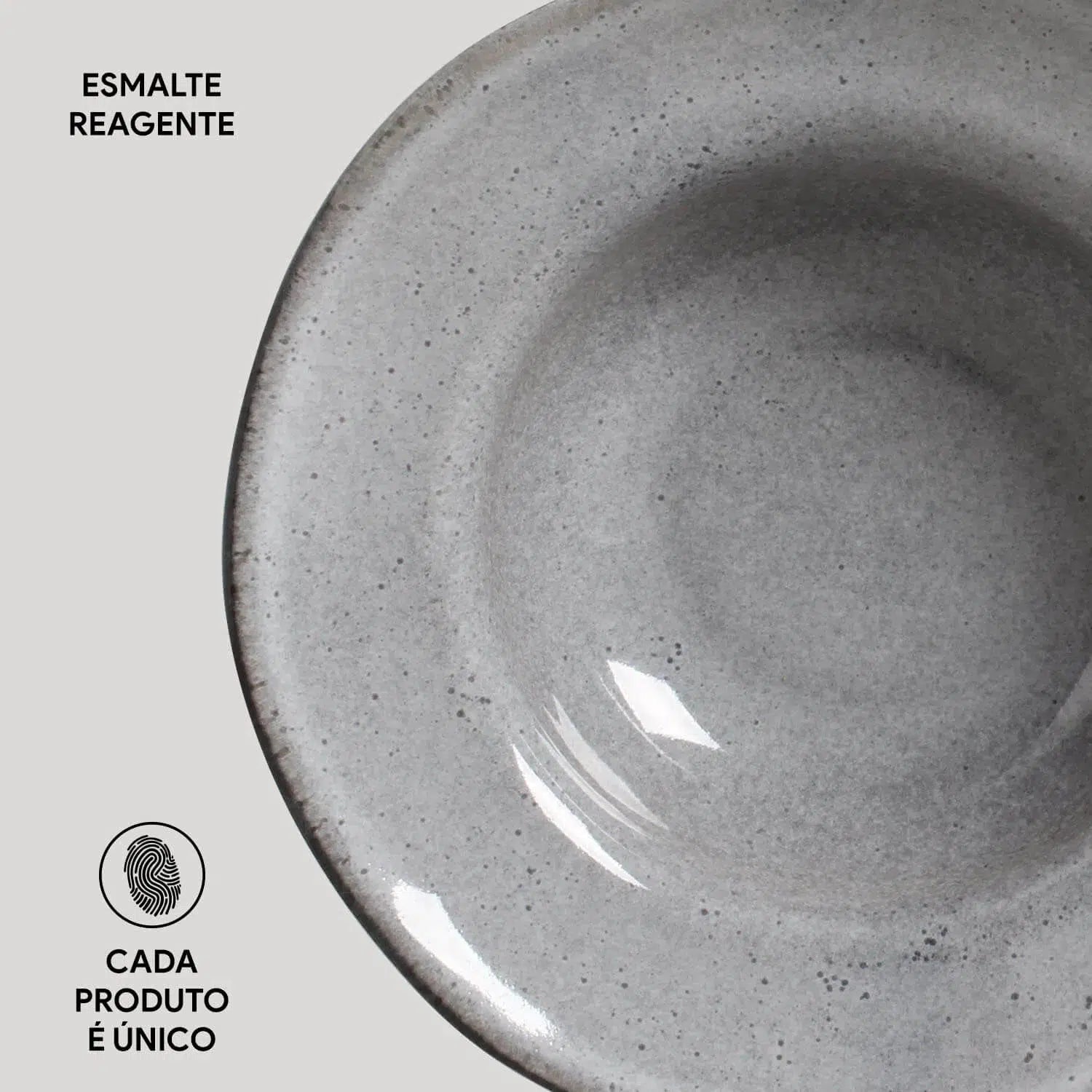 Jogo 4 Mini Pratos Chapéu Orgânico Concreto/Dust 250ml 19x5,5cm Porto Brasil