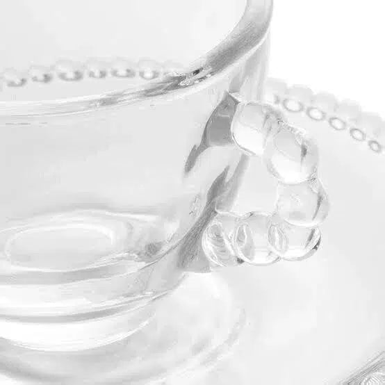 Jogo 4 Xícaras para Café com Pires Cristal Pérola 80ml Wolff