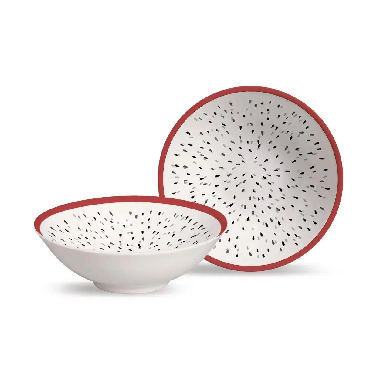 Jogo 6 Bowls Cerâmica Decorado Pitaya 300ml Alleanza