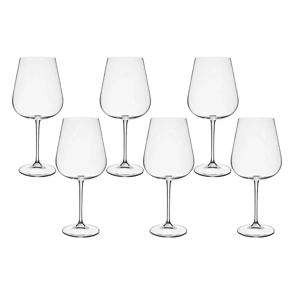Jogo 6 Taças para Vinho Tinto em Cristal Bohemia Margaux 670ml