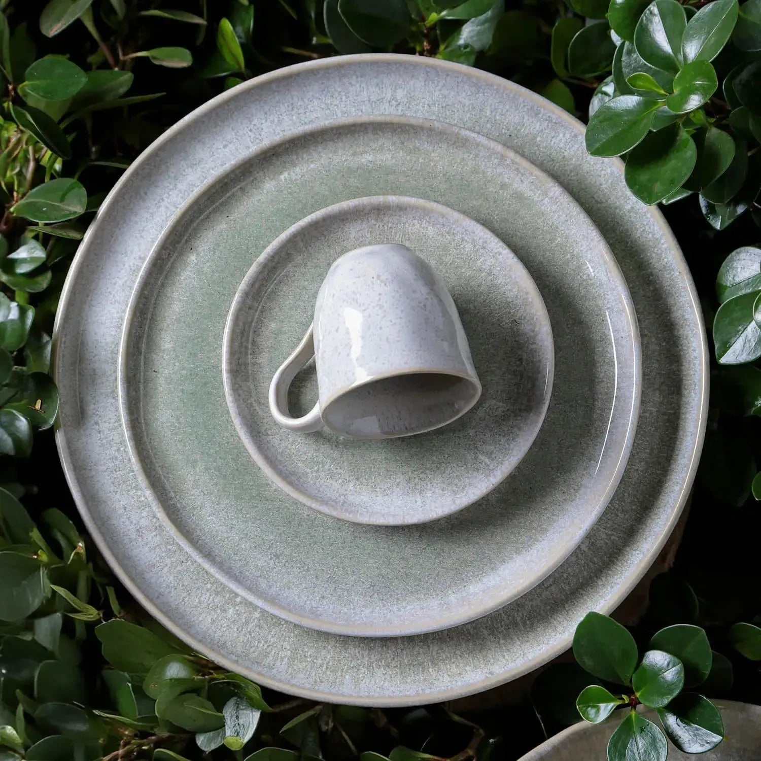 Jogo 6 Xícaras de Chá Stoneware Bio Moss 210ml Porto Brasil