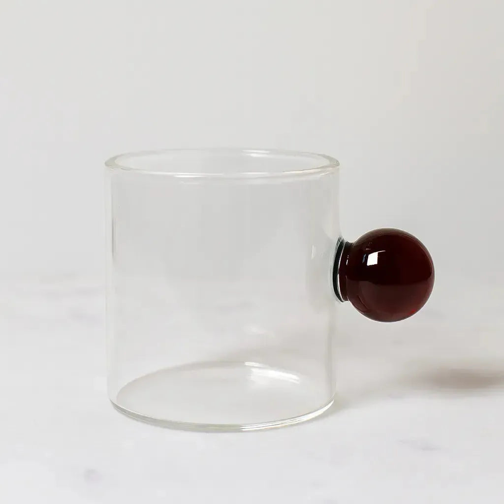 Jogo de 6 Xícaras de Café Vidro Linha Sintonia Marrom 100ml