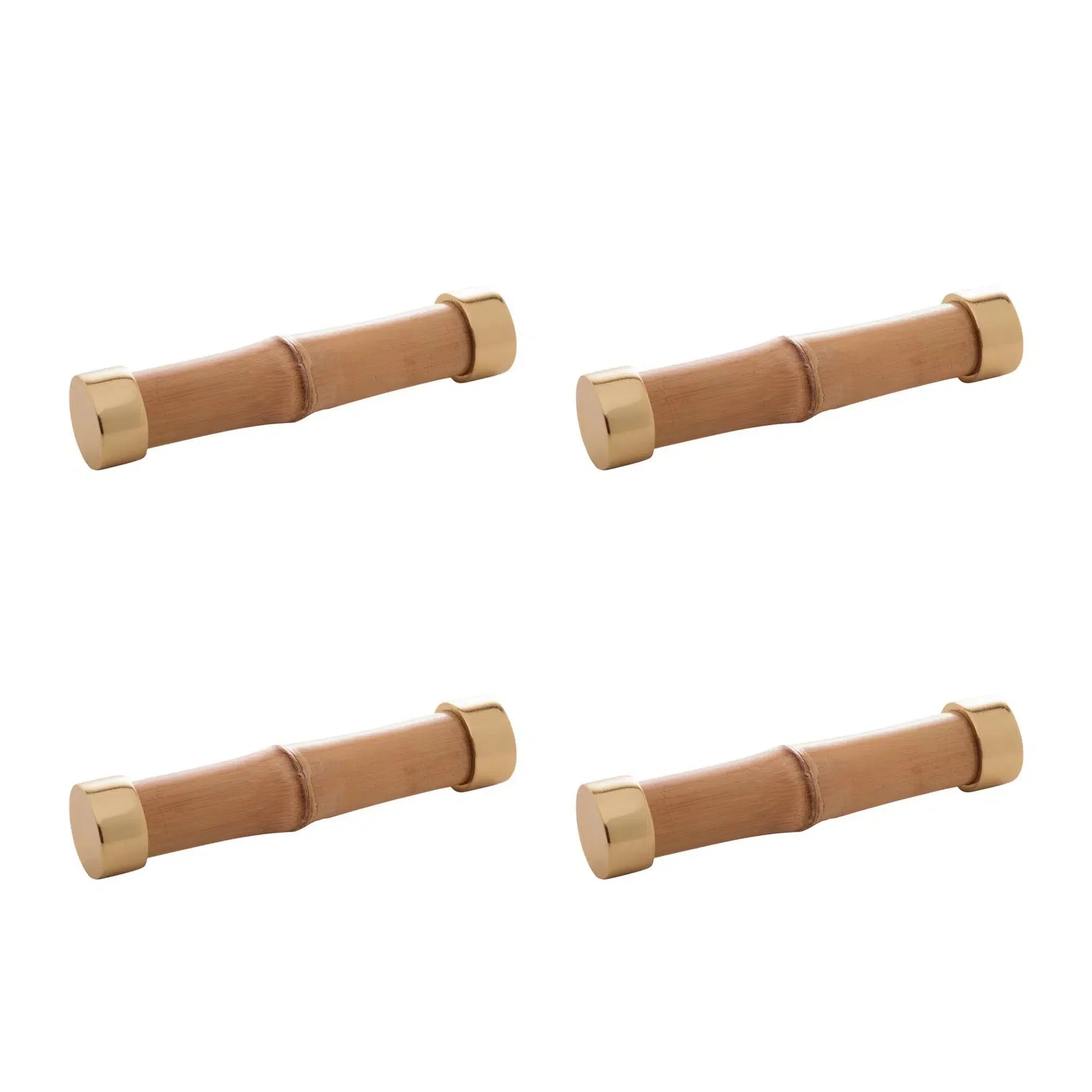 Conjunto 4 Descansos para Talheres Bambu Dourado 8cm