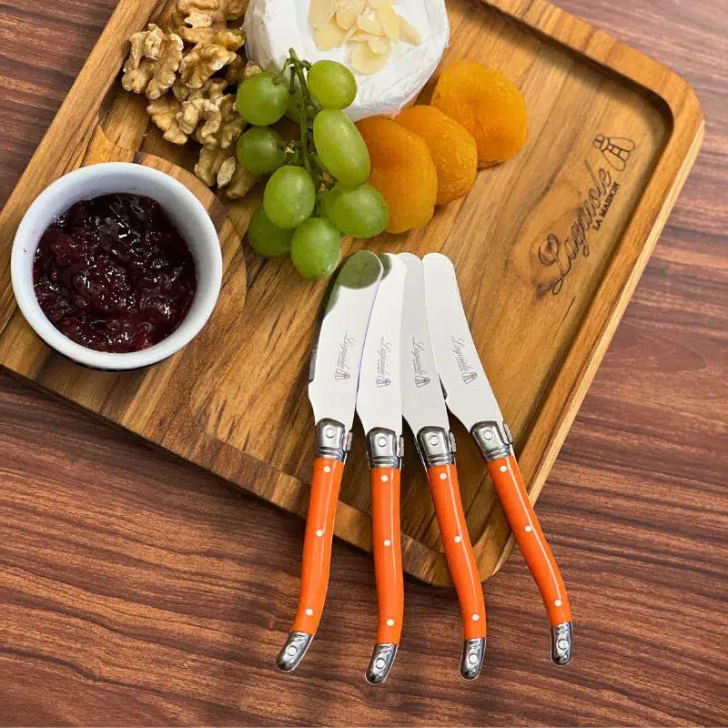 PRÉ-VENDA: Kit com 4 Espátulas para Patê Luxo Laranja Laguiole La Maison