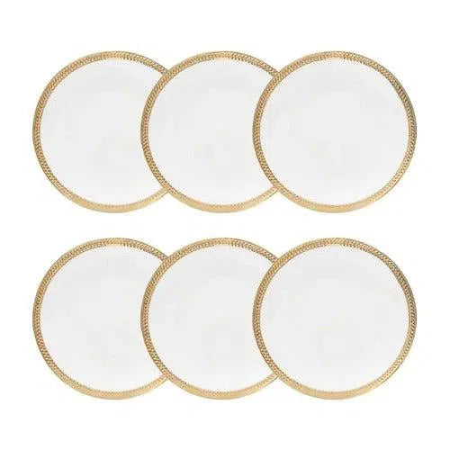 Kit com 6 Pratos de Sobremesa Porcelana Paddy 19cm