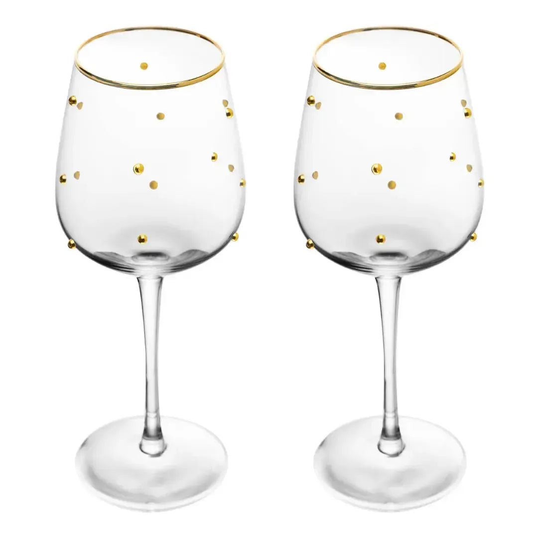 Jogo 2 Taças Vinho Vidro Dots 350ml