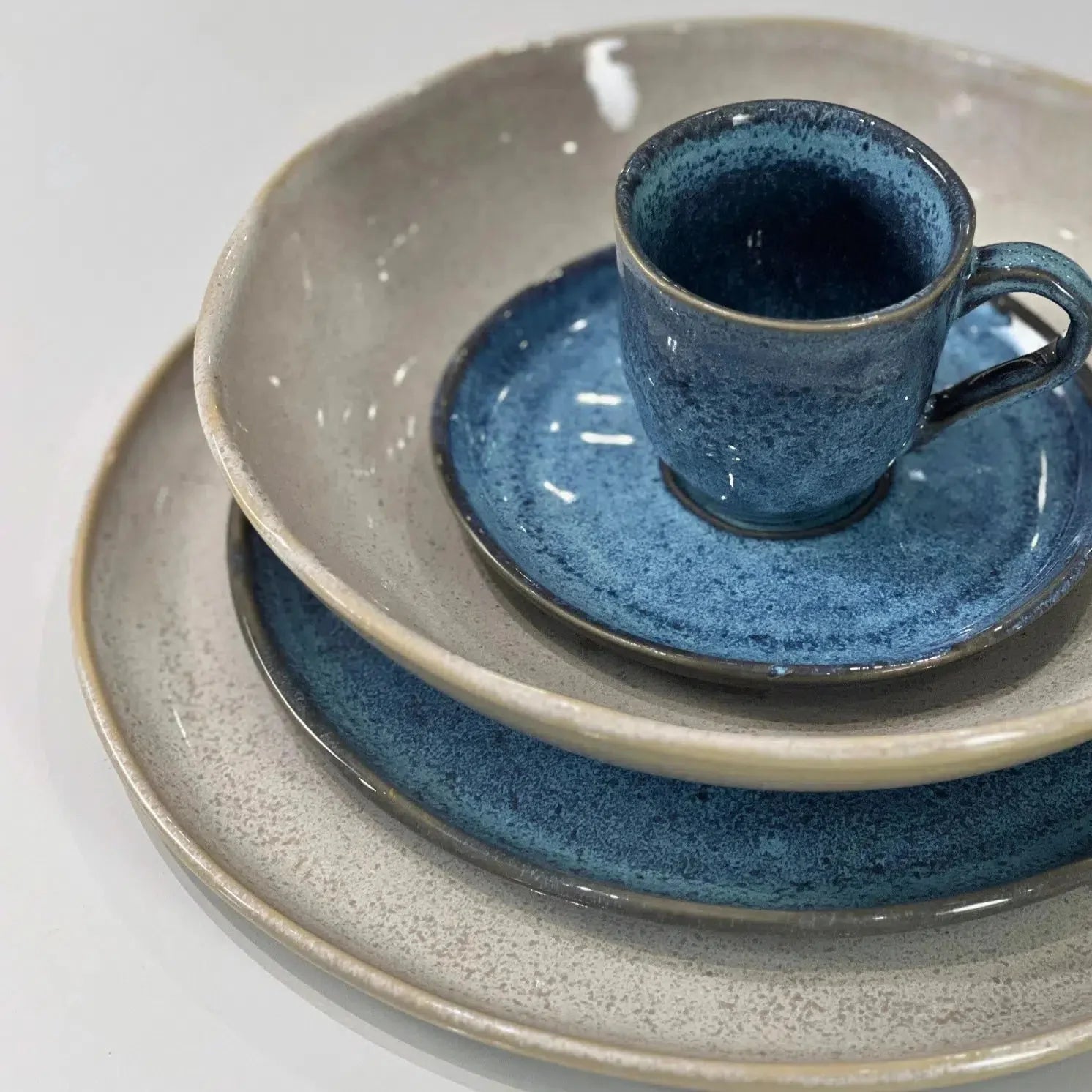 PRÉ-VENDA: Aparelho de Jantar Stoneware Porto Brasil Mix & Match - Latte & Breeze (30 Peças)