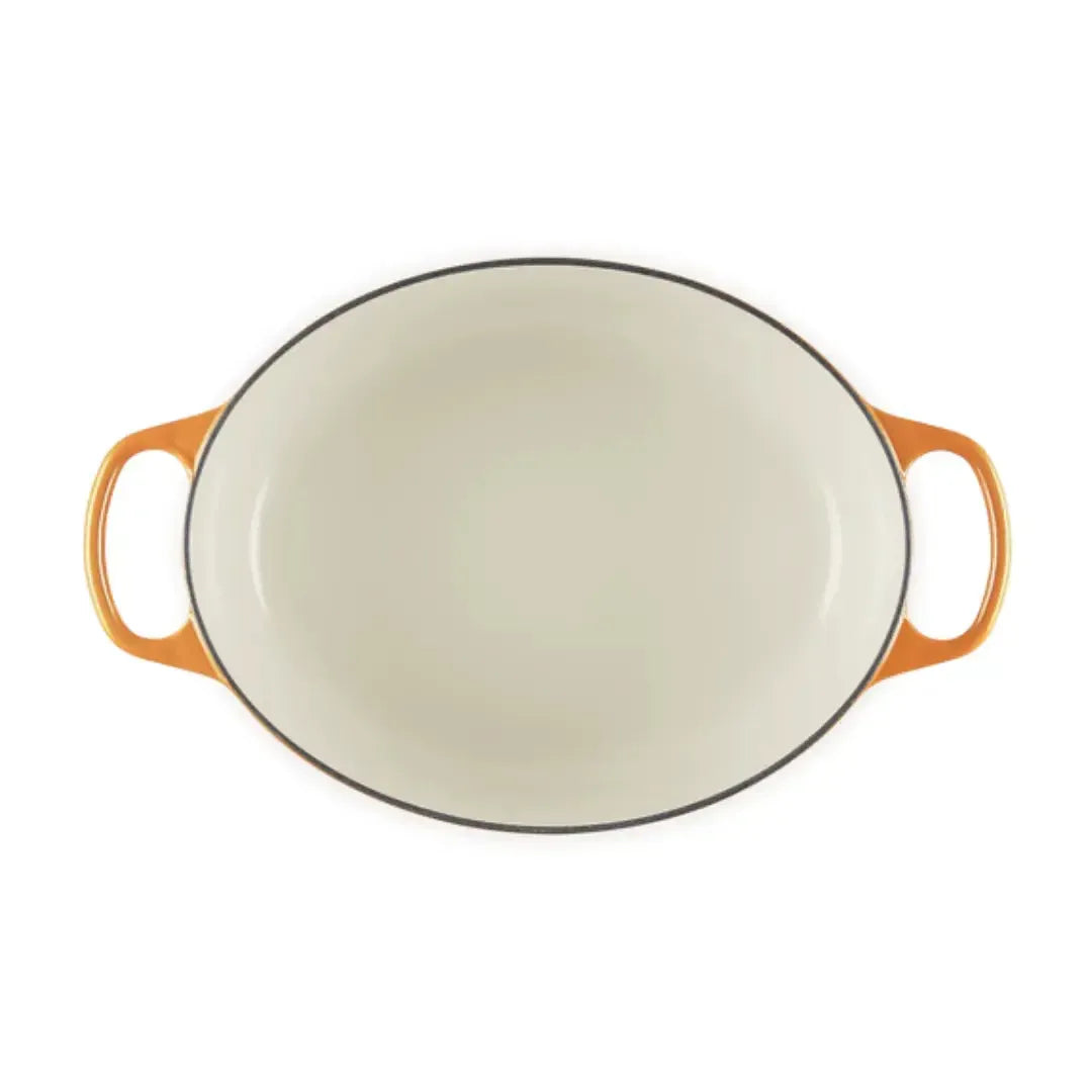 Panela Le Creuset Oval Signature Flamme Dorée com Pegador Dourado 6,3L 31cm