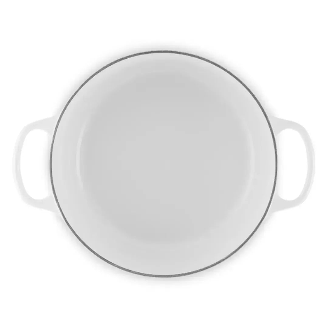Panela Le Creuset Redonda Signature Branco com Pegador Dourado 2,4L 20cm