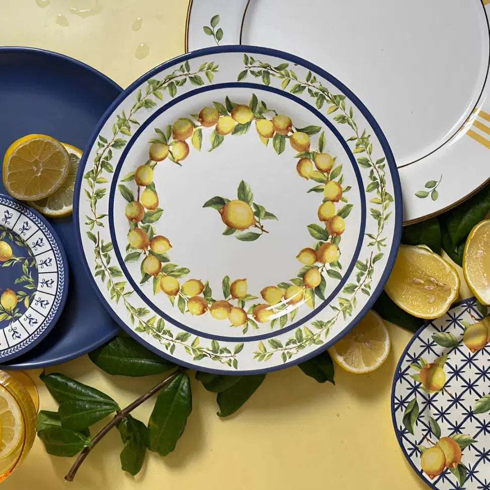 Prato para Bolo com Pé Cerâmica Limone 29cm Alleanza