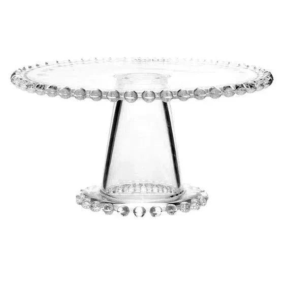 Prato para Bolo com Pé Cristal Pérola 31x11cm Wolff
