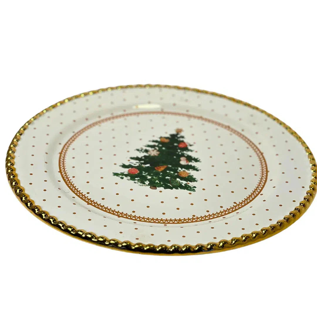 Sousplat Toys Christmas com Ouro Cerâmica 34cm Scalla