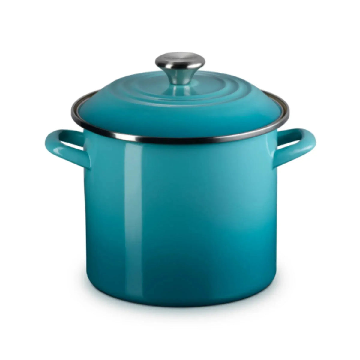Stockpot Aço Esmaltado Azul Caribe com Pegado Aço Inox 7,6L 22cm Le Creuset