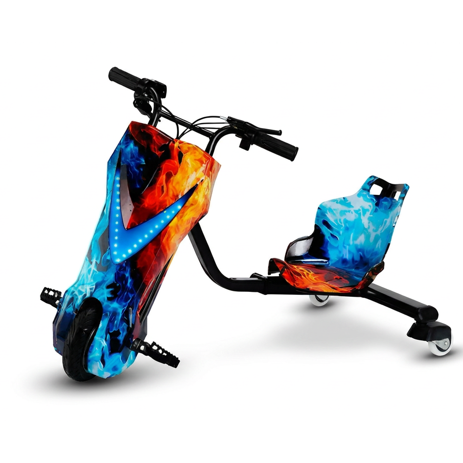 Triciclo Elétrico Drift 360 na cor Fogo Azul 1x1