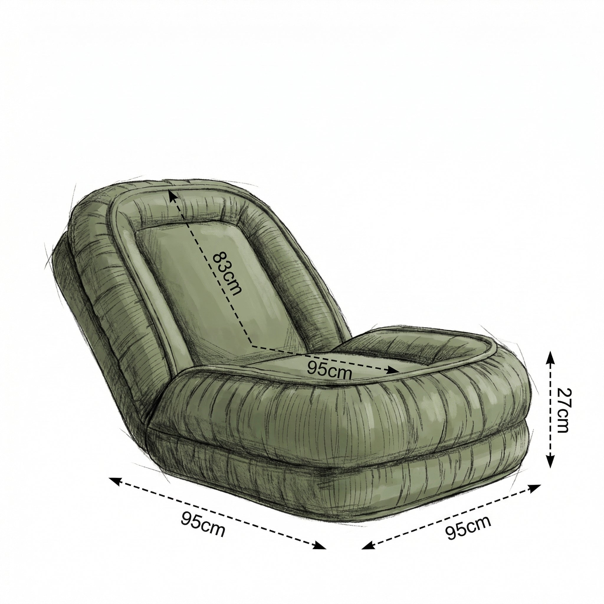 Sofá Cama Puff Dobrável Gigante