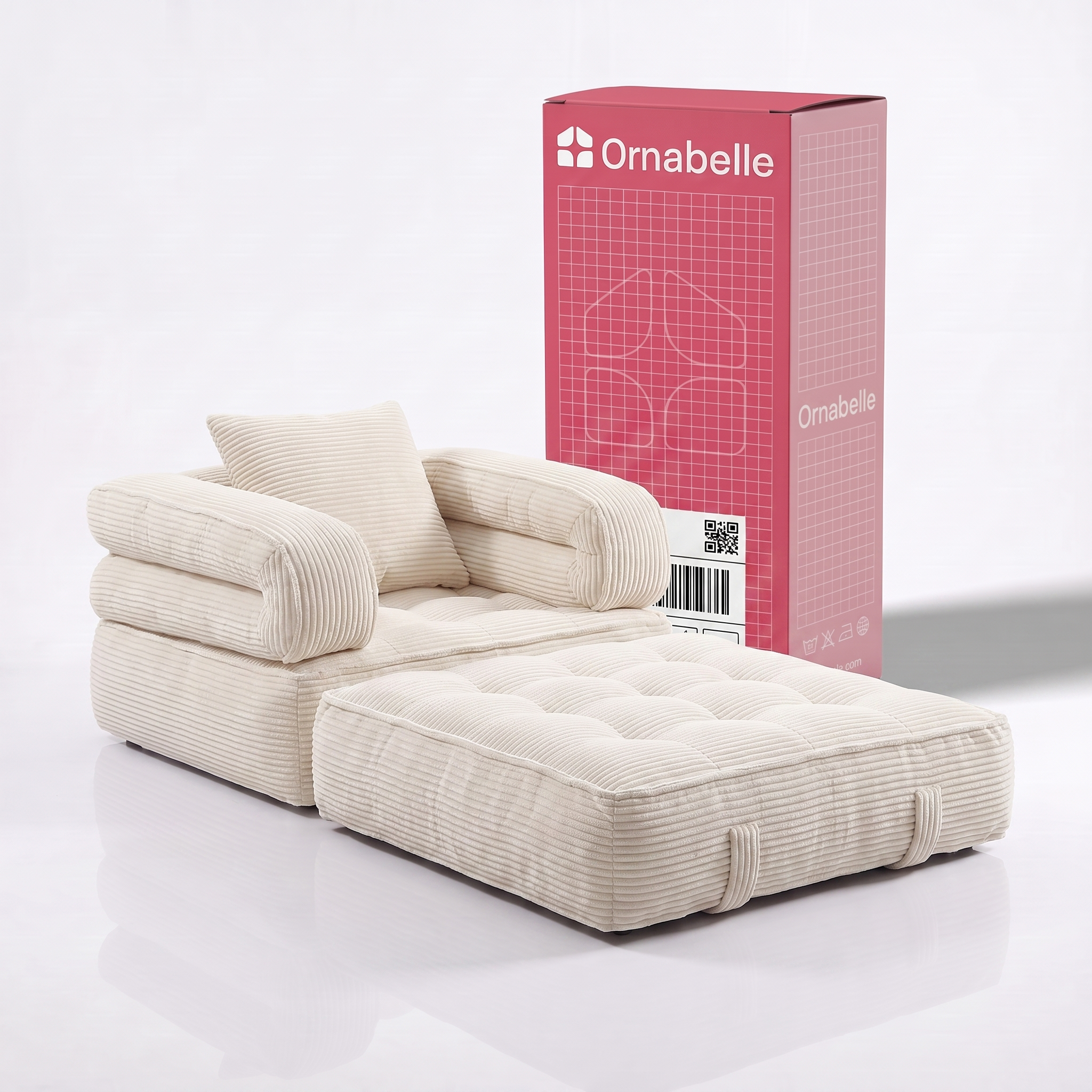Poltrona-Cama Ornabelle Nuvem em Cotelê