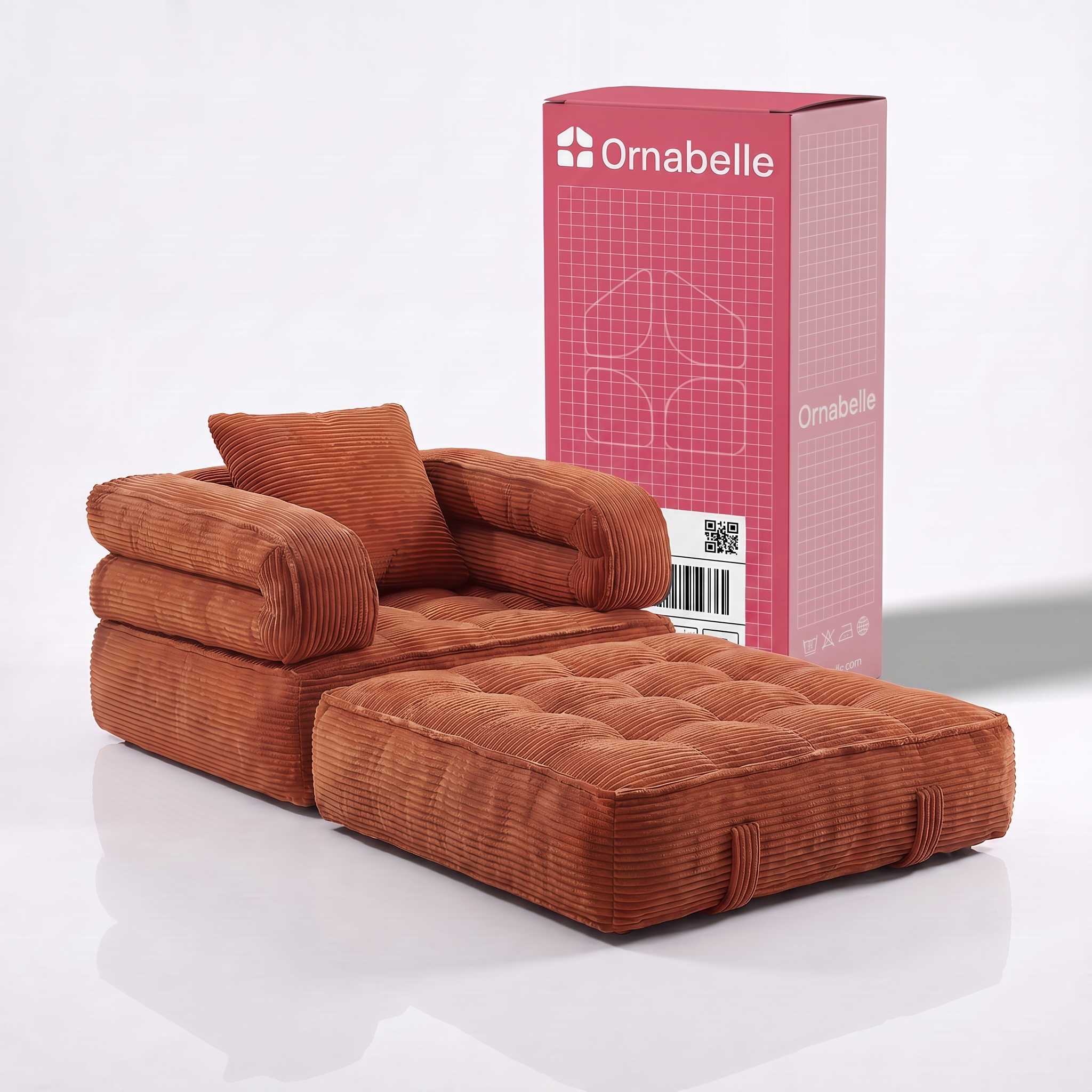 Poltrona-Cama Ornabelle Nuvem em Cotelê