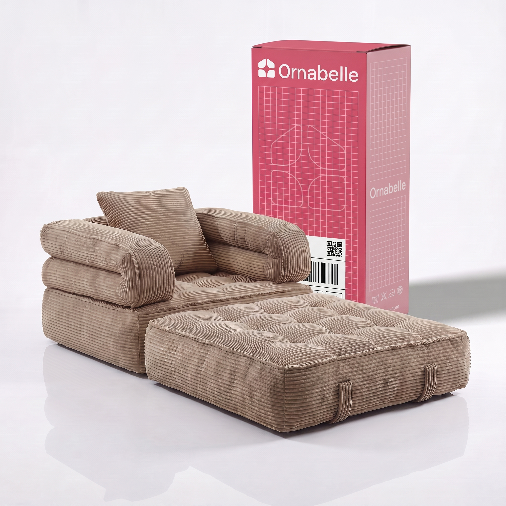 Poltrona-Cama Ornabelle Nuvem em Cotelê