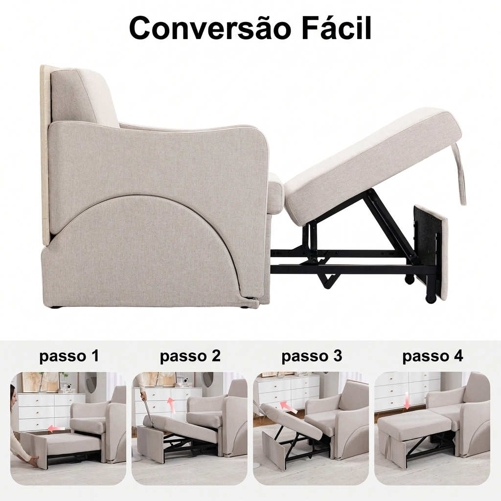 Poltrona Conversível 3 em 1 SmartLounge