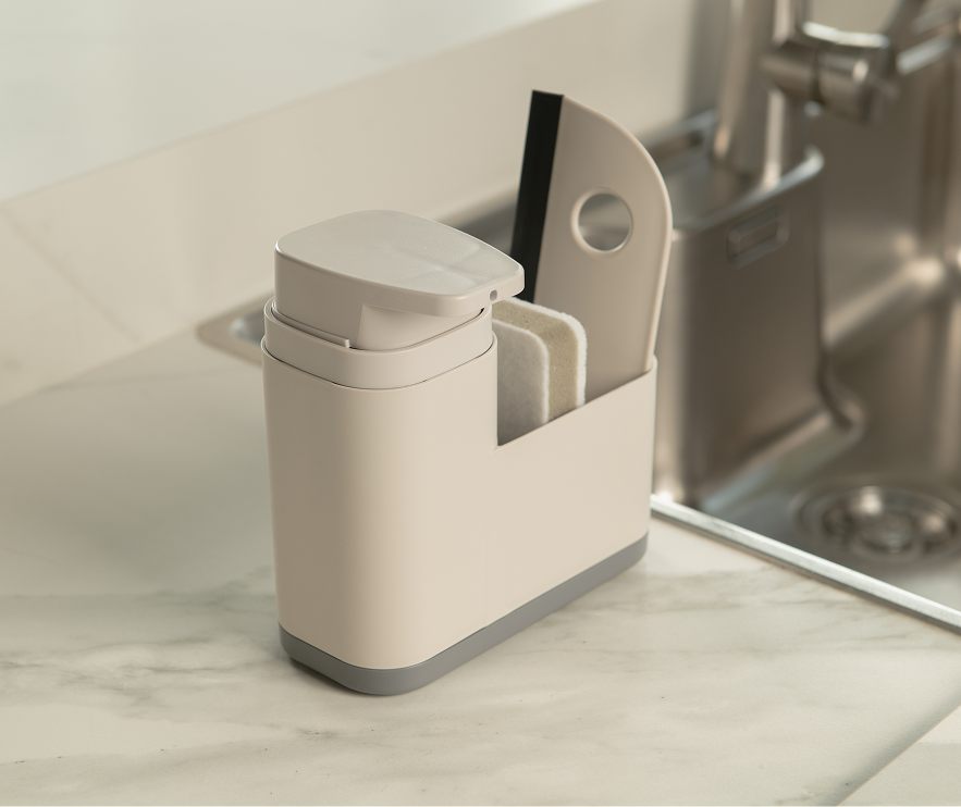 Kit Lavare Pro 3 em 1 - Escorredor, Dispenser e Lixeira