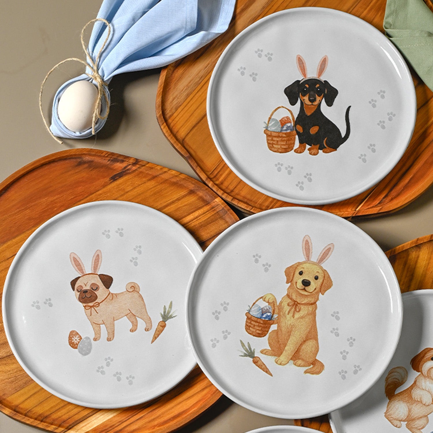 PRÉ-VENDA: Jogo 6 Pratos Sobremesa Stoneware Doguinhos Bio 21,5cm Porto Brasil