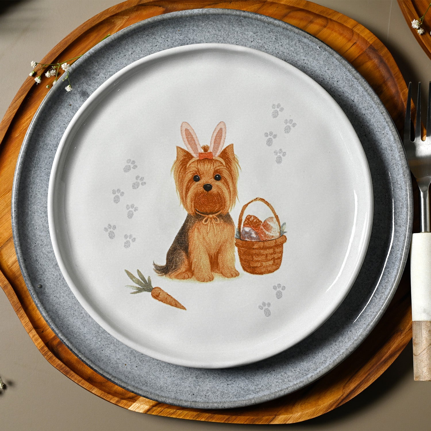 PRÉ-VENDA: Jogo 6 Pratos Sobremesa Stoneware Doguinhos Bio 21,5cm Porto Brasil